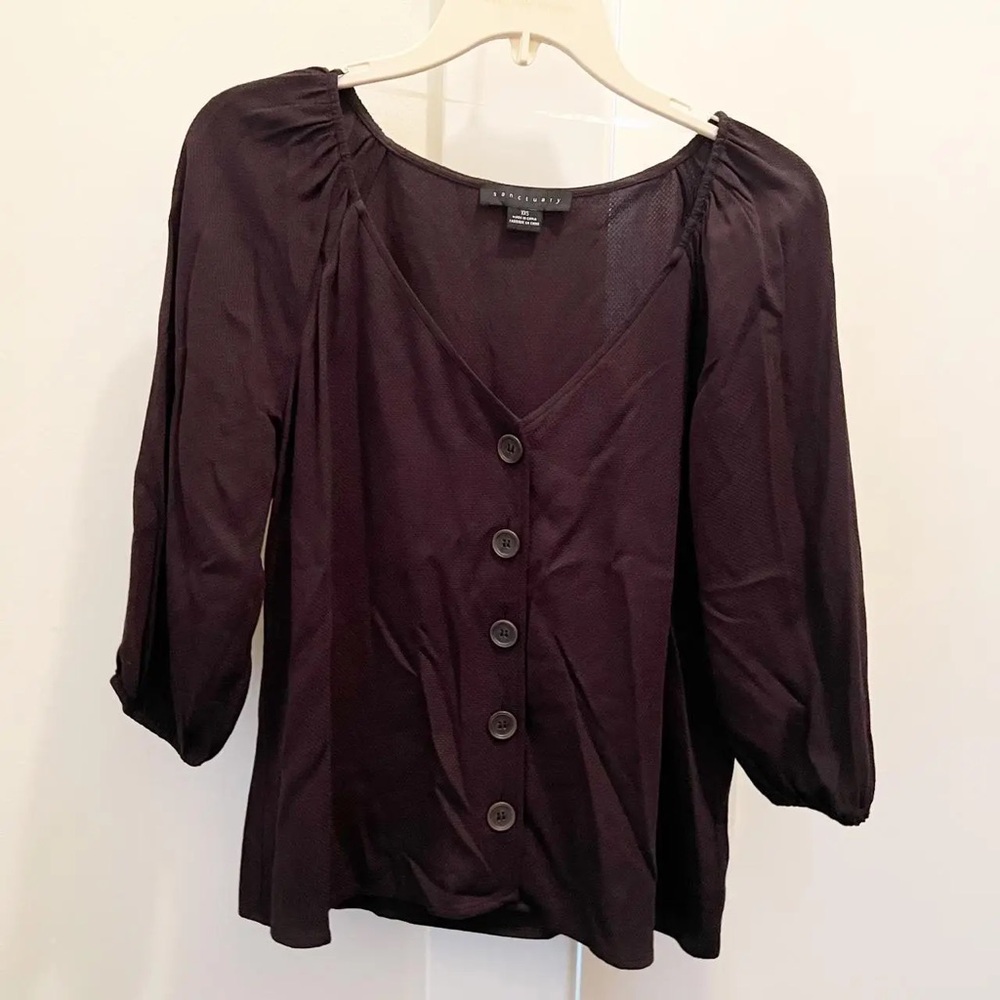 Banana Republic Deep Purple Blouse with Buttons